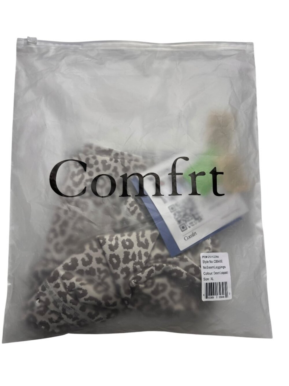 Comfrt Core High Waist Leggings Women's XL Desert Leopard No Front Seam NWT